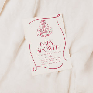 Vintage Whimsical Pink Baby Shower Invite