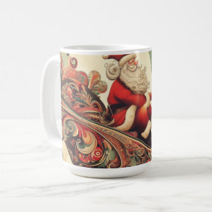 vintage/whimsical/santa/Christmas Coffee Mug