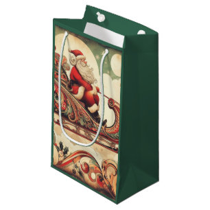 vintage/whimsical/santa/Christmas Small Gift Bag