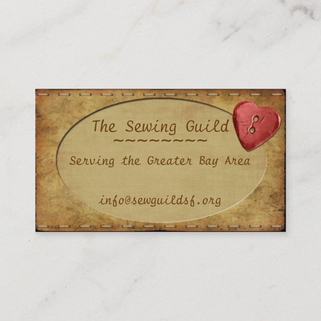Vintage Whimsy Heart Business Card (Front)