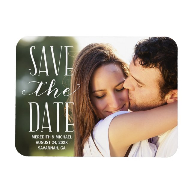 Vintage Whimsy | Photo Save the Date Magnet (Horizontal)