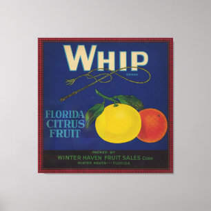 Vintage Whip Citrus Fruit Label Canvas Print