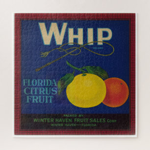Vintage Whip Citrus Fruit Label Jigsaw Puzzle