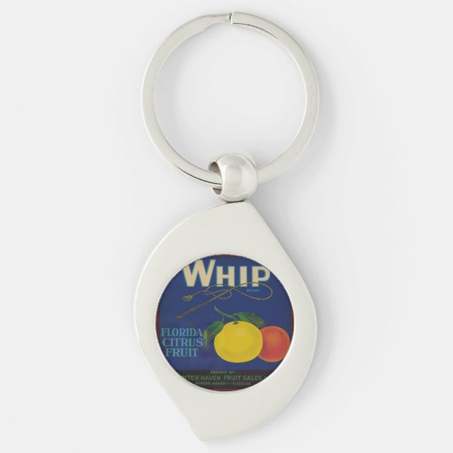 Vintage Whip Citrus Fruit Label  Key Ring (Front)