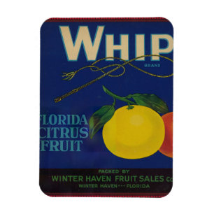 Vintage Whip Citrus Fruit Label Magnet