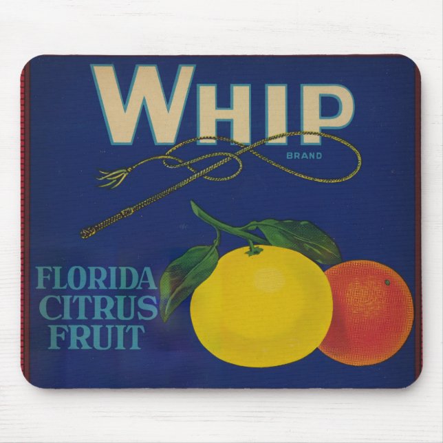 Vintage Whip Citrus Fruit Label  Mouse Mat (Front)