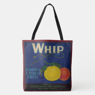 Vintage Whip Citrus Fruit Label Tote Bag