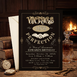  Vintage whiskey any age themed birthday  Invitation