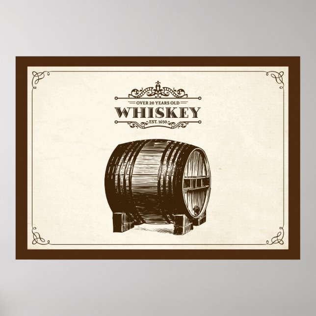 Vintage Whiskey Barrel Poster (Front)