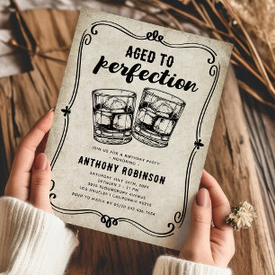 Vintage Whiskey Birthday Party Invitation