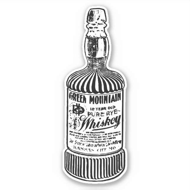 Vintage Whiskey Bottle Sticker - Classic Charm (Front)