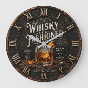 Vintage Whiskey  Large Clock