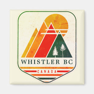 Vintage Whistler Canada Skiing Souvenir 1980s Magnet