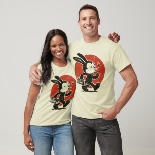 Vintage Whistling Bunny – Retro Cartoon T-Shirt