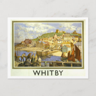 Vintage Whitby Travel Poster Postcard