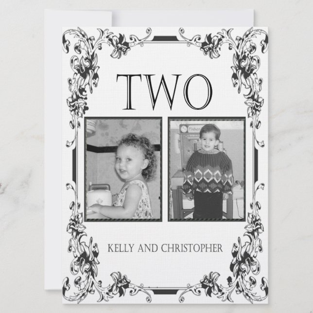 Vintage White and Black Photo Table Number 2 (Front)