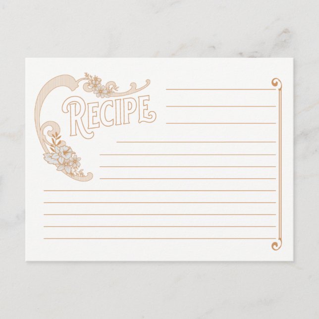 Vintage White and Gold Recipe Cards (Front)