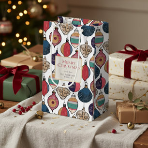 Vintage White and Gold Xmas Ornaments Small Gift Bag