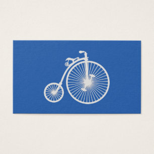 Vintage White Bicycle on Blue