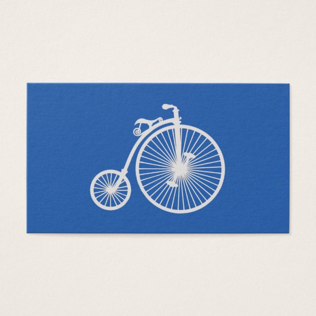 Vintage White Bicycle on Blue (Front)