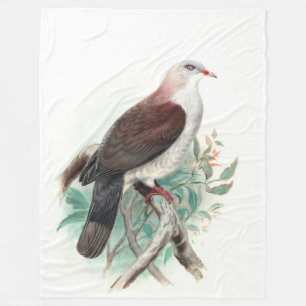 Vintage White Brown Grey Mountain Imperial Pigeon Fleece Blanket