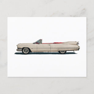 Vintage White Cadillac Car Postcard