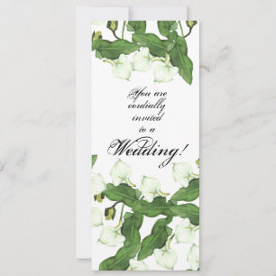 Vintage White Calla Lily Flower Wedding Invitation