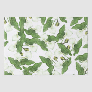 Vintage White Calla Lily Flowers Tissue Paper