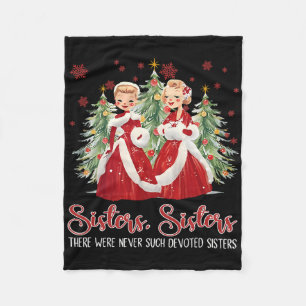 Vintage White Christmas Movie 1954 Sisters Sisters Fleece Blanket