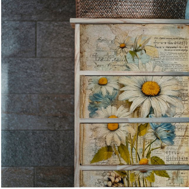 Vintage White Daisies Decoupage Tissue Paper (Creator Uploaded)