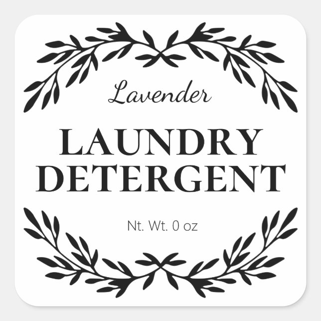 Vintage White DIY Laundry Detergent Labels (Front)