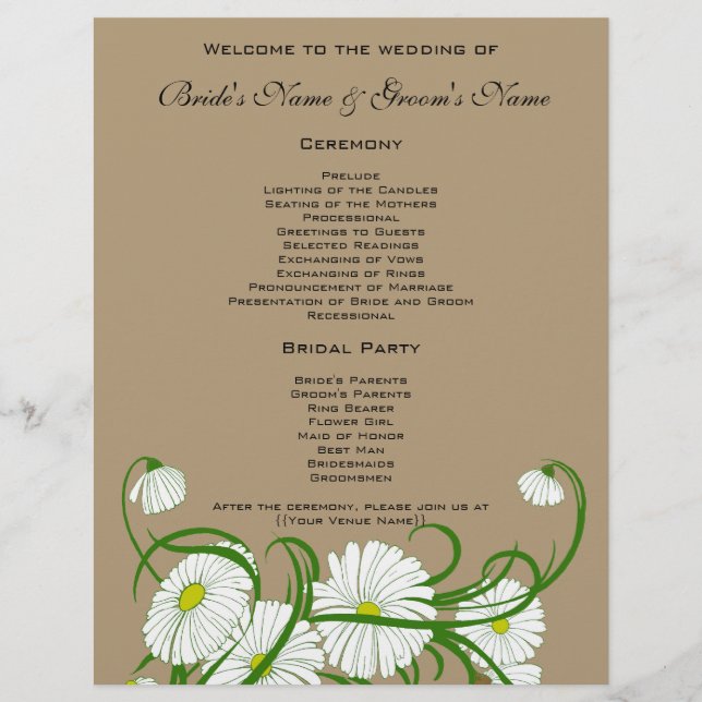 Vintage White Gerber Daisy Flowers Wedding Set (Front)