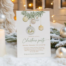 Vintage White Gold ornament Christmas party