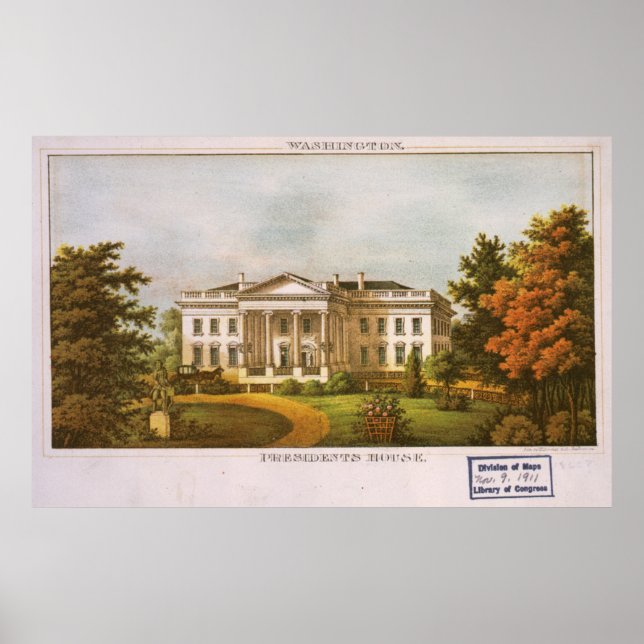 Vintage White House Artwork (1870) Poster (Front)