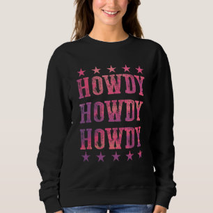 Vintage White Howdy Rodeo Western Country Southern Sweatshirt