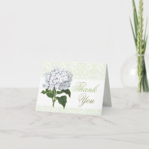 Vintage White Hydrangea Thank You Card