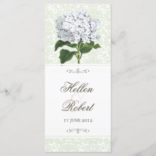 Vintage White Hydrangea Wedding Ceremony Program Programme