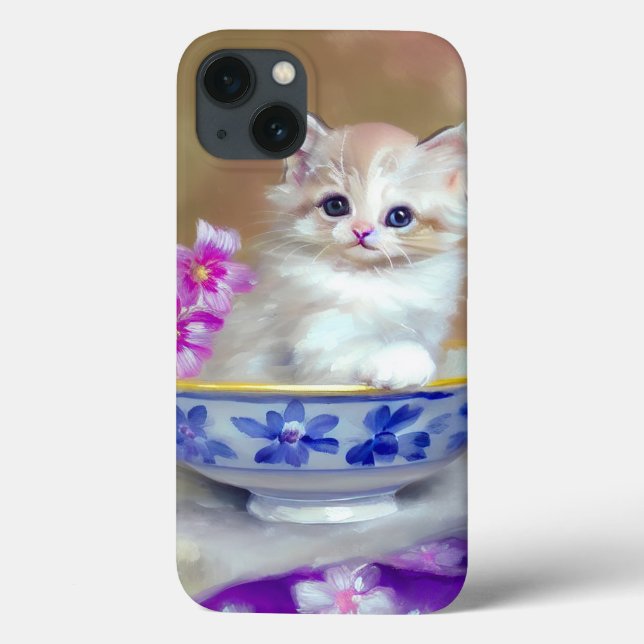 Vintage White Kitten Illustration Case-Mate iPhone Case (Back)