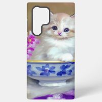 Vintage White Kitten Illustration