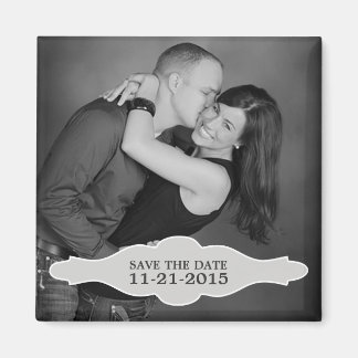 Vintage White LaBon Vie Photo Save the Date Magnet