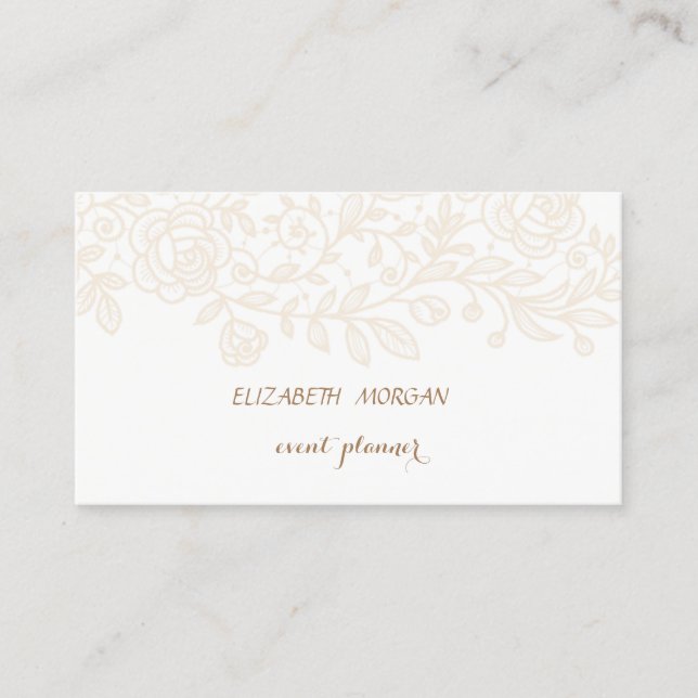 Vintage ,White ,Lace Business Card (Front)