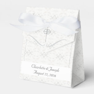 Vintage White-Lace Catholic Wedding Favour Box
