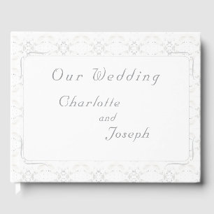 Vintage White Lace Wedding Guest Book