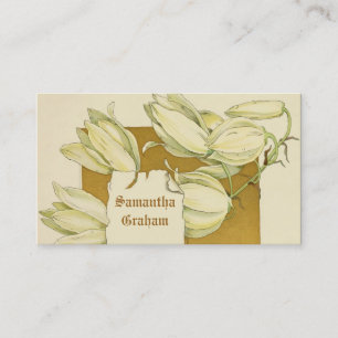 Vintage white lily flowers custom floral business card