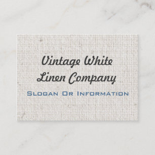 Vintage White Linen Business Cards