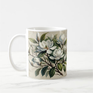 Vintage White Magnolia Botanical Coffee Mug