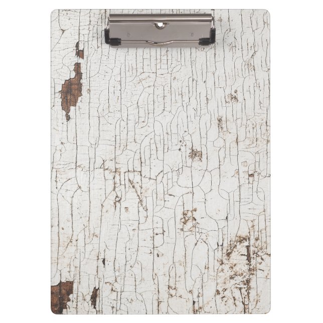 Vintage White Painted Wood Clipboard (Front)