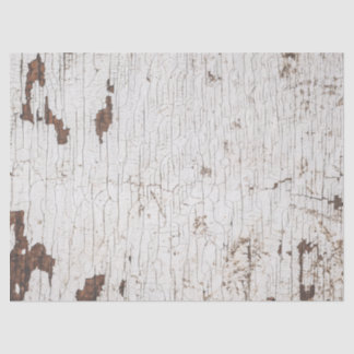 Vintage White Painted Wood Tissue Paper