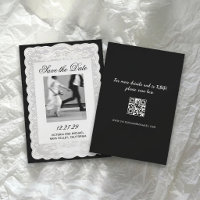 Vintage White Paper Lace Black Photo Wedding