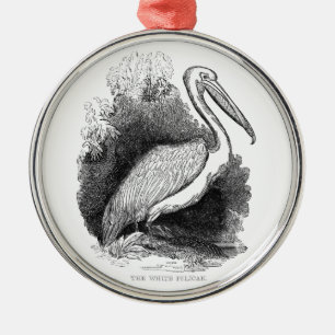 Vintage White Pelican Metal Tree Decoration